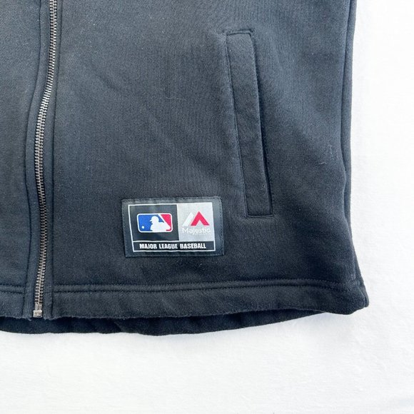 New York Yankees Jumper Mens Medium M Black MLB Full Zip Hooded Sleeveless Adult - Picture 3 of 11